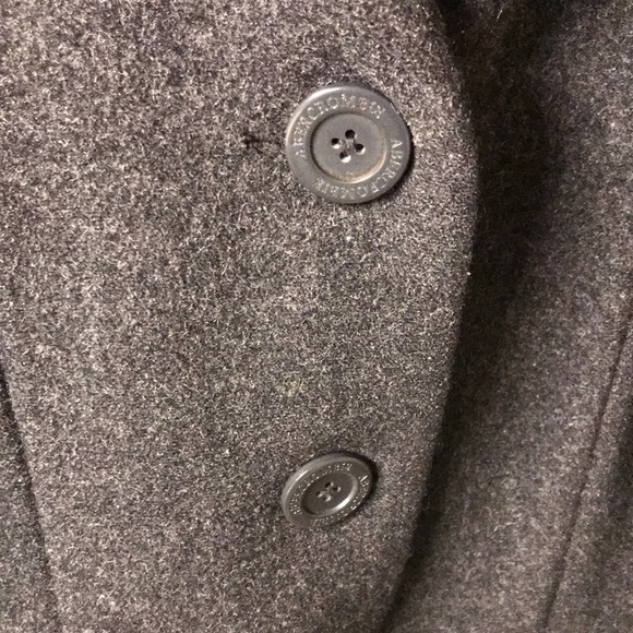 88% Wool Abercrombie & Fitch Charcoal Black Fitted Coat - Picture 7 of 14
